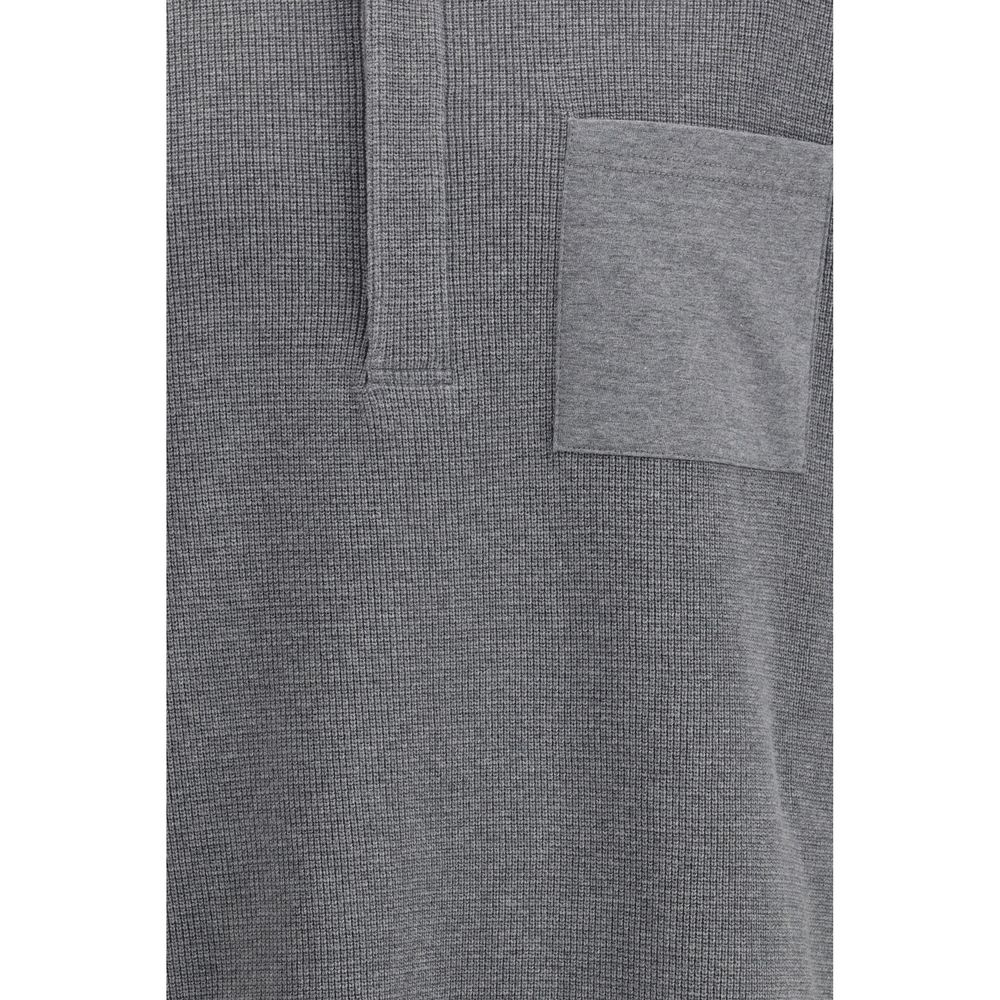 Thom Browne Siva polo majica dugi rukav NOVA KOLEKCIJA