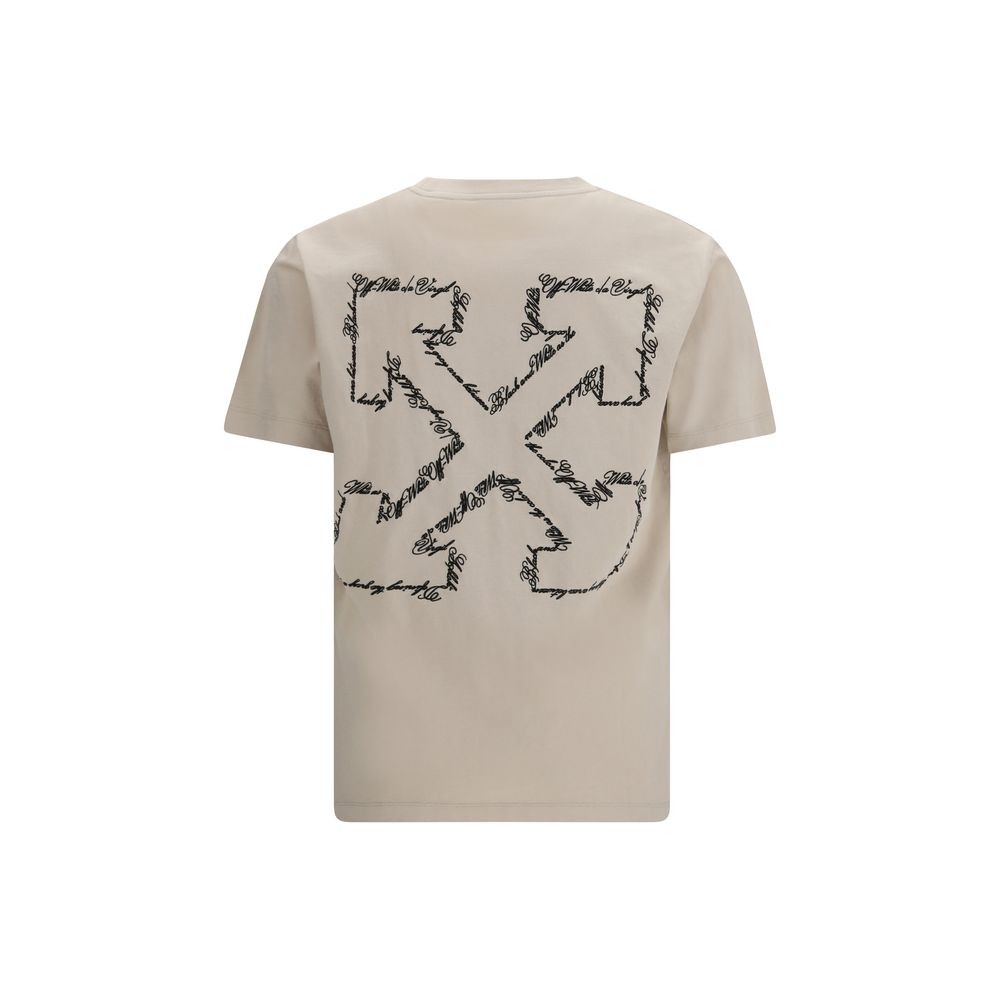 Off-White bež Script Arrow majica kratki rukav NOVA KOLEKCIJA