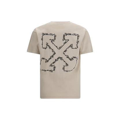 Off-White bež Script Arrow majica kratki rukav NOVA KOLEKCIJA