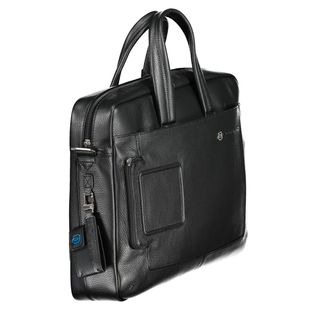 Piquadro Crna kožna business torba