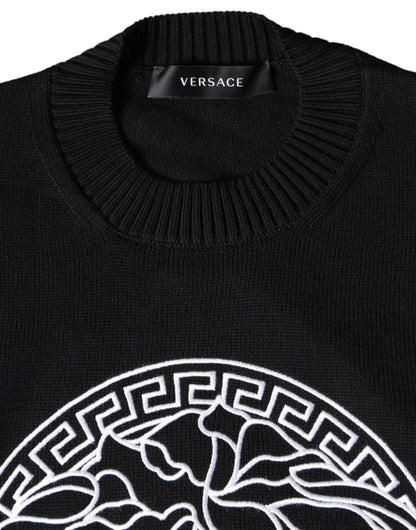 Versace Crna Medusa logo majica dugi rukav