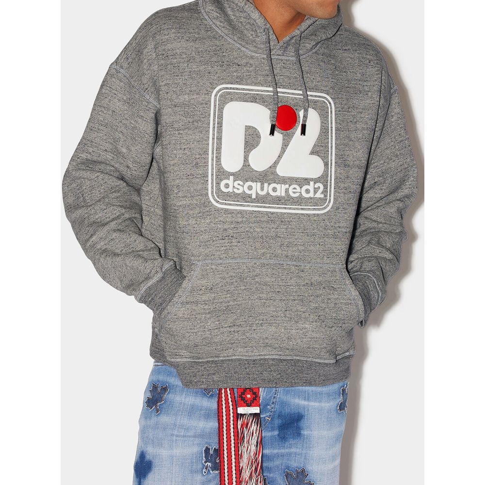 Dsquared² Siva pamučna oversize dukserica