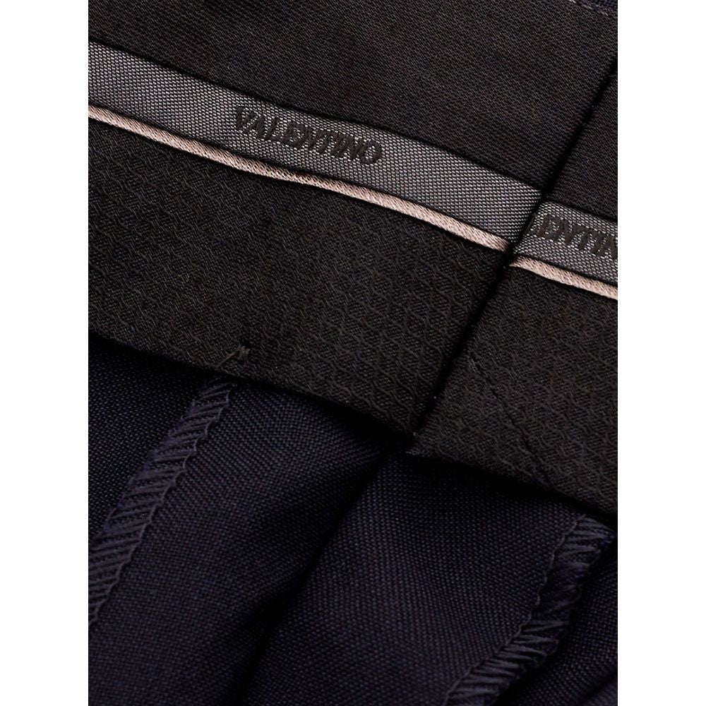 Valentino Crne Elegantne hlače od vune