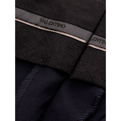 Valentino Crne Elegantne hlače od vune