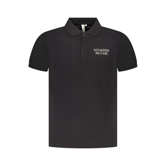 Accademia Militare Black Cotton Men Polo
