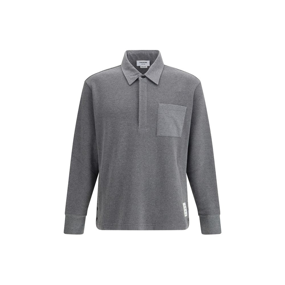 Thom Browne Siva polo majica dugi rukav NOVA KOLEKCIJA