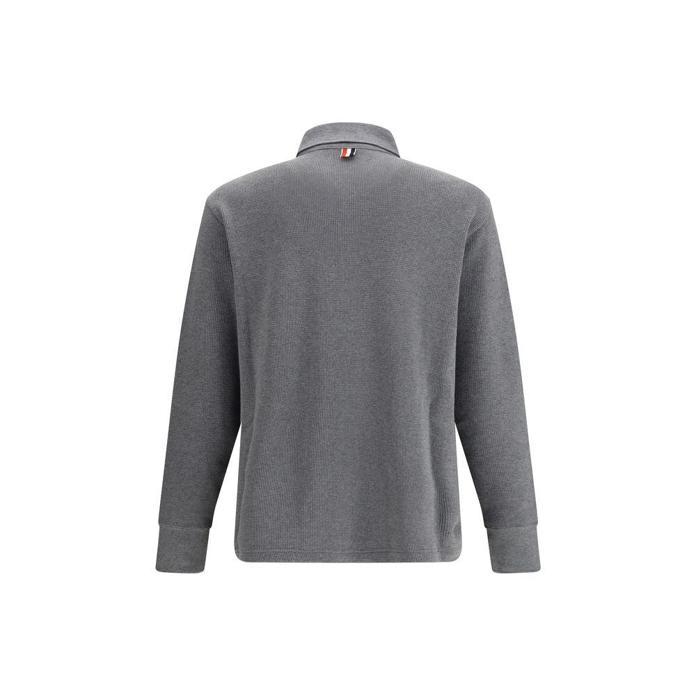 Thom Browne Siva polo majica dugi rukav NOVA KOLEKCIJA